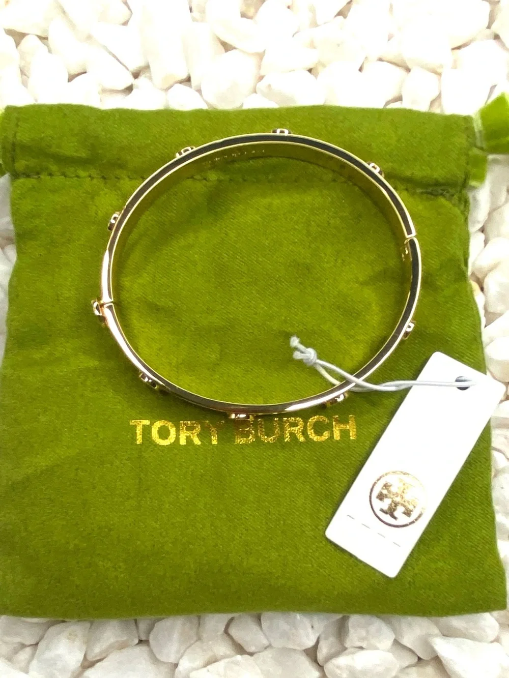 Tory Burch Gold Logo Screw-Accent Bracelet